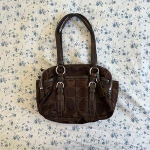 vintage brown coach shoulder bag